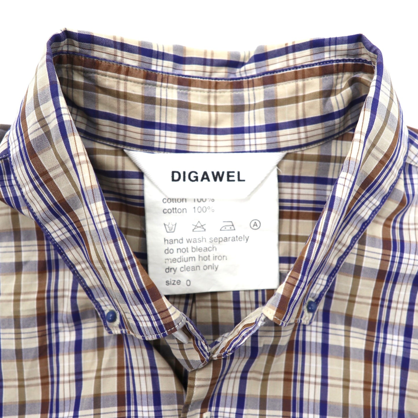 DIGAWEL チェックシャツ 0 ベージュ コットン