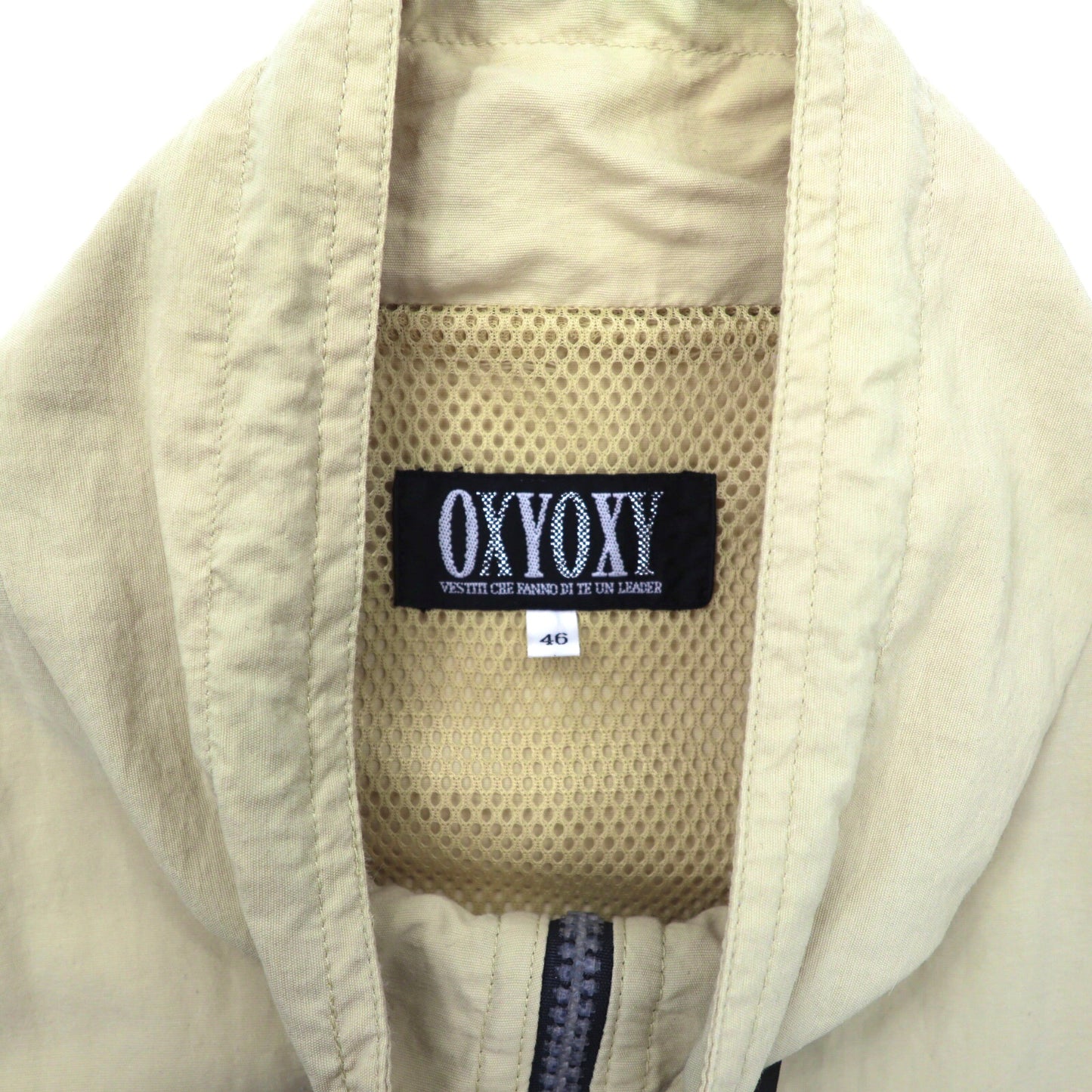 OXYOXY ハーフジップナイロンジャケット 46 ベージュ ライカ