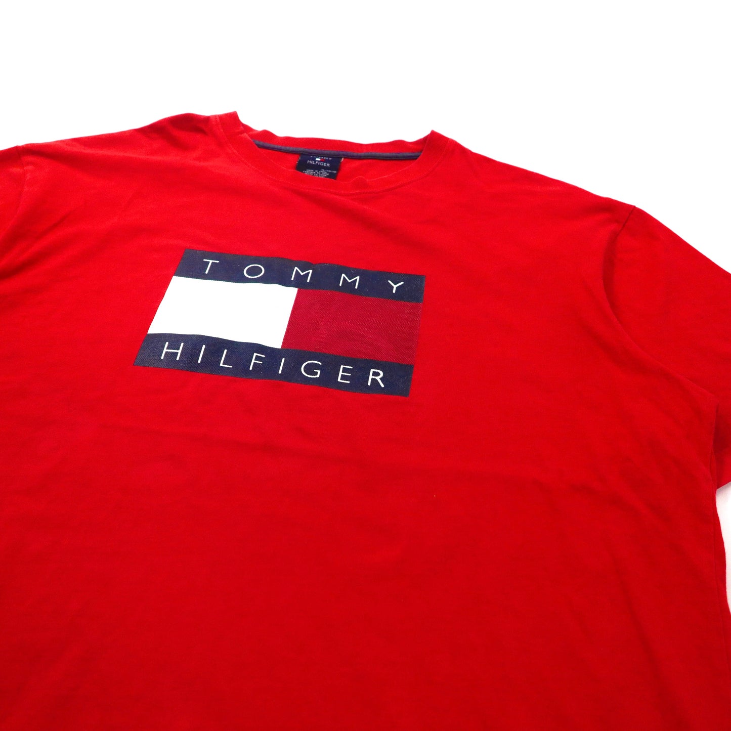 TOMMY HILFIGER ビッグサイズ ロゴプリントTシャツ XL レッド コットン フラッグロゴ