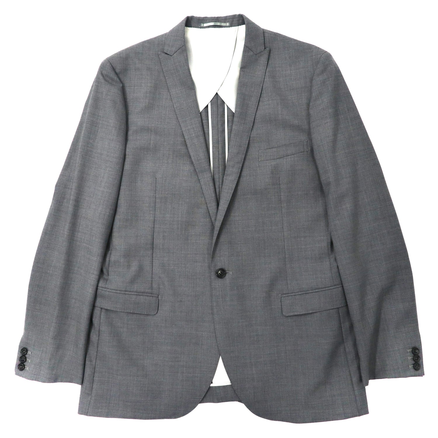 International Gallery BEAMS 1B Suit Setup 50 Gray Wool 41-17