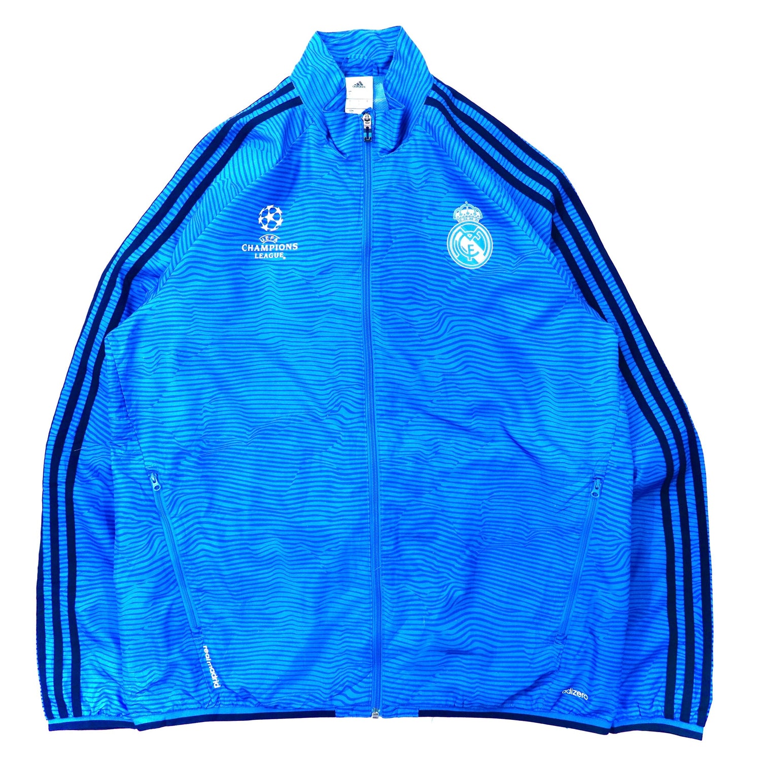 Adidas Windbreaker Jersey 2XO Blue 3 Striped Sleal Madrid UEFA ...