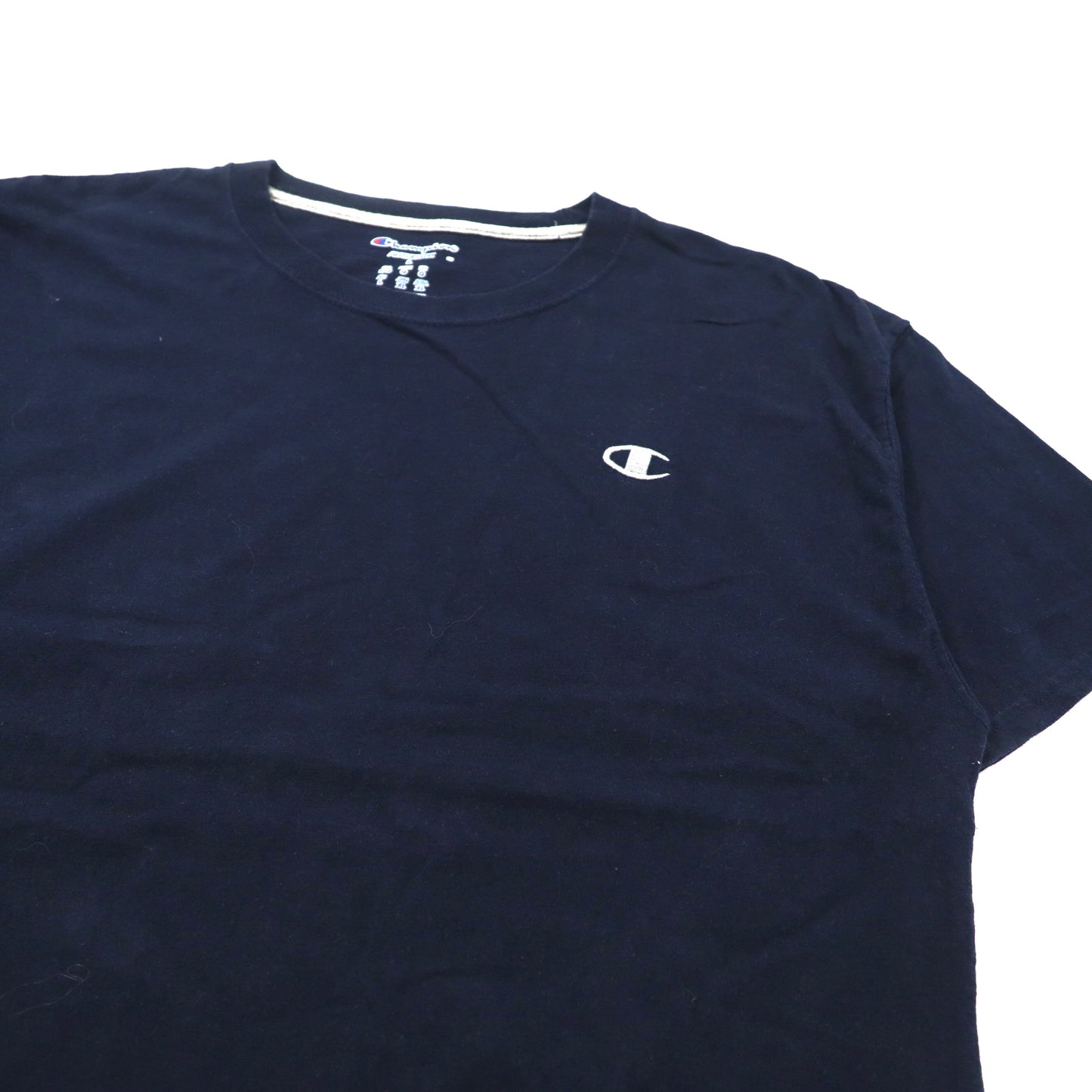 Champion ビッグサイズTシャツ XL ネイビー コットン スクリプトロゴ刺繍 90年代
