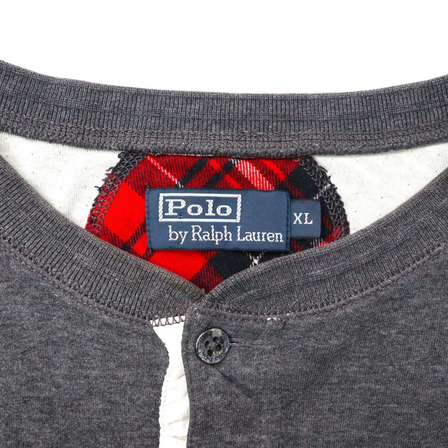Polo by Ralph Lauren ヘンリーネック ロングスリーブTシャツ XL グレー コットン ビッグサイズ