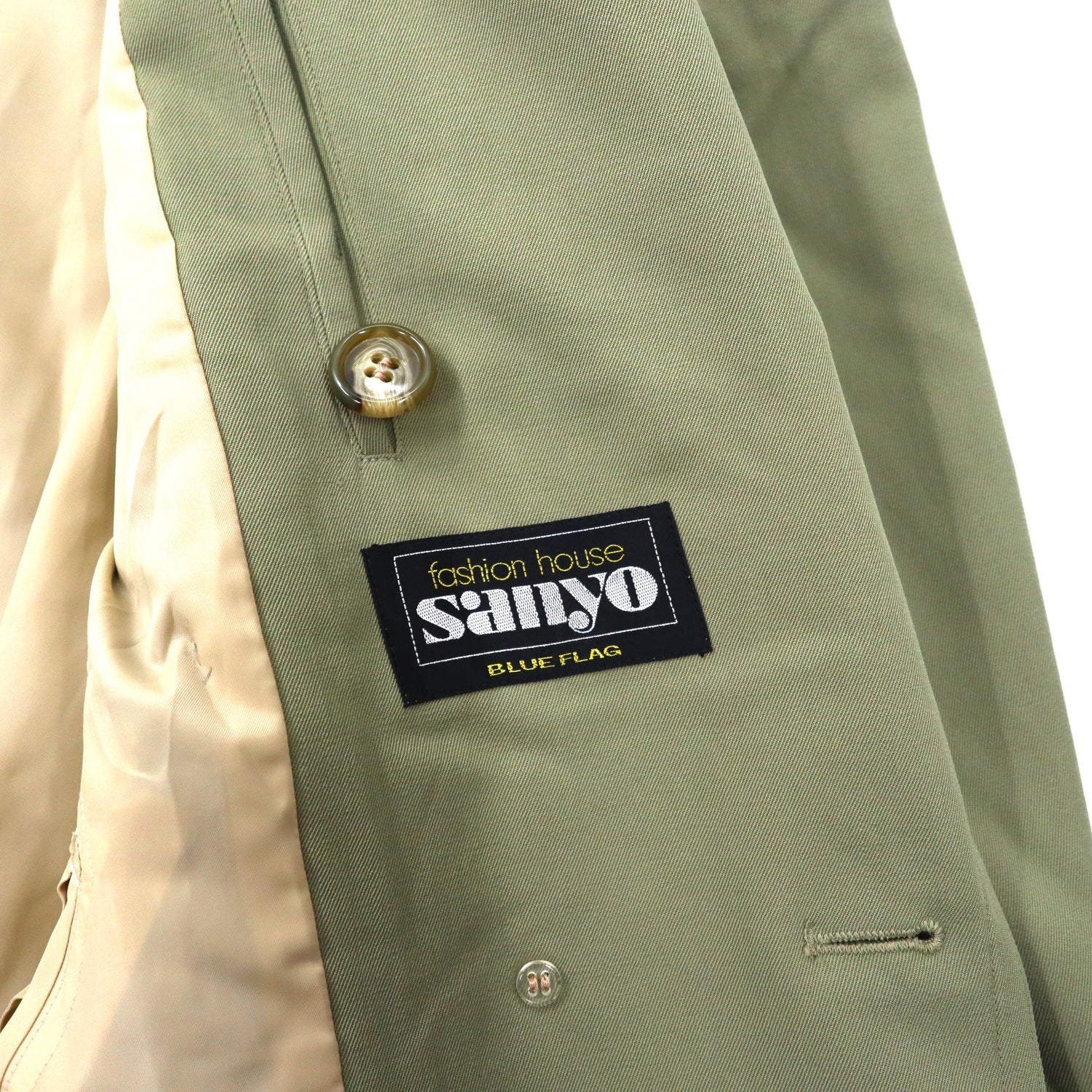 SANYO (Blue Flag) Coat 170 Beige Wool 80s Japan MADE