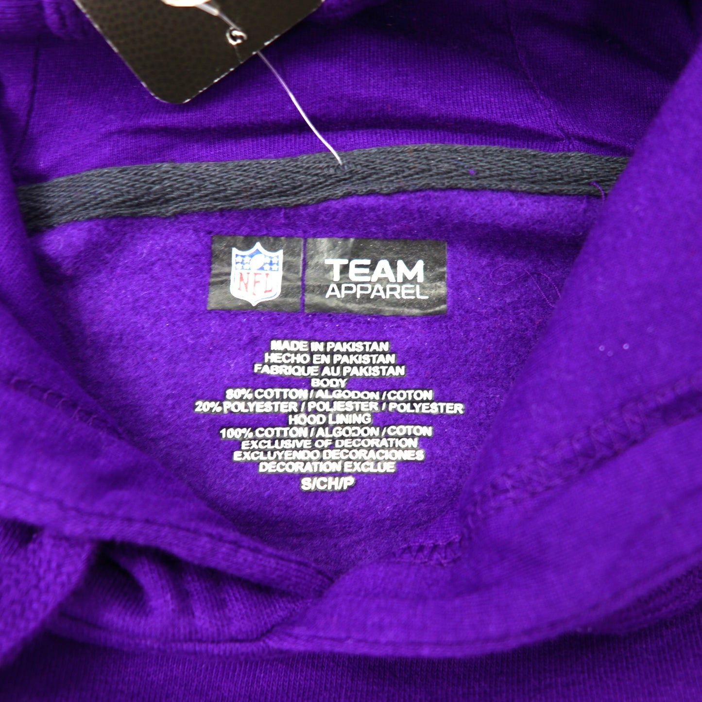 NFL TEAM APPAREL パーカー S パープル コットン RAVENS フットボールプリント 未使用品