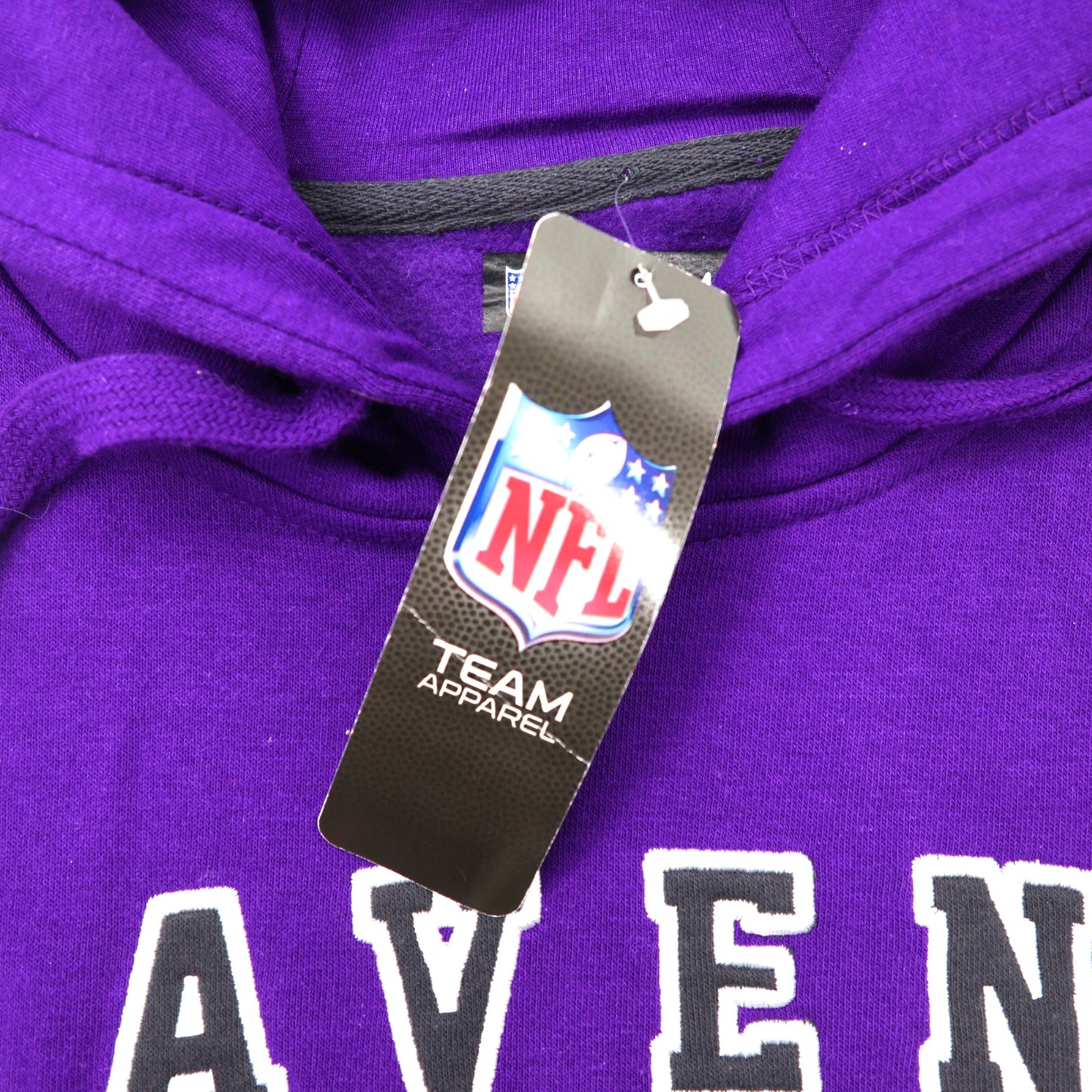 NFL TEAM APPAREL パーカー S パープル コットン RAVENS フットボールプリント 未使用品