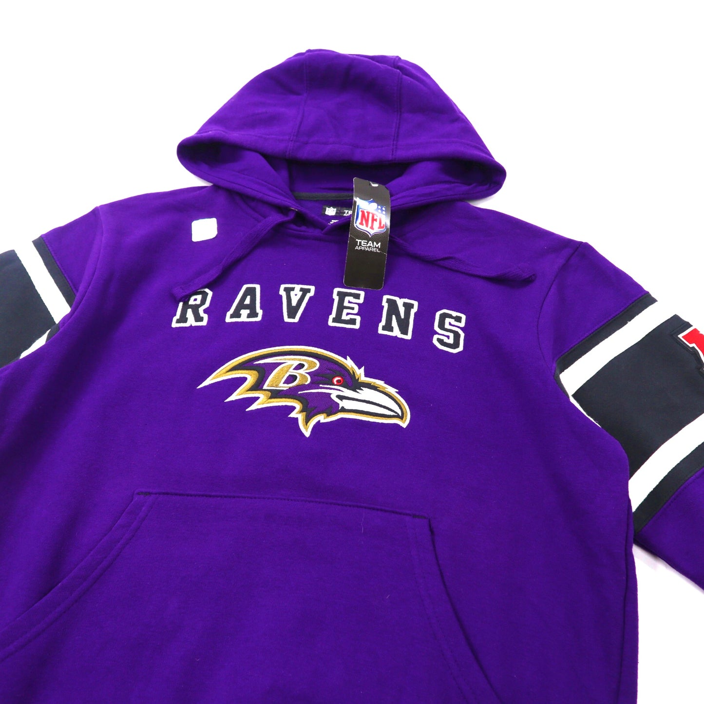 NFL TEAM APPAREL パーカー S パープル コットン RAVENS フットボールプリント 未使用品