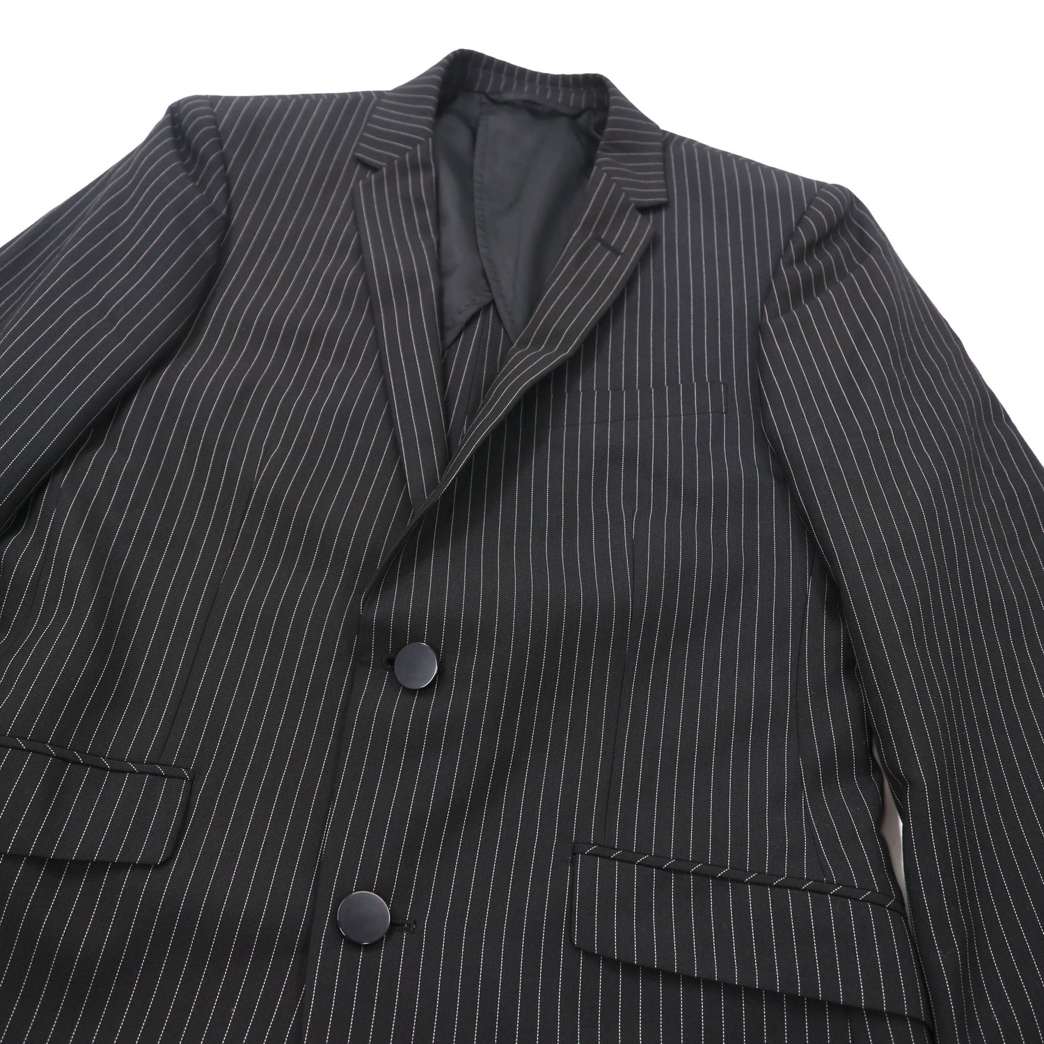 Roen x Semantic Design 2B Suit Setup S Black Striped Polyester 