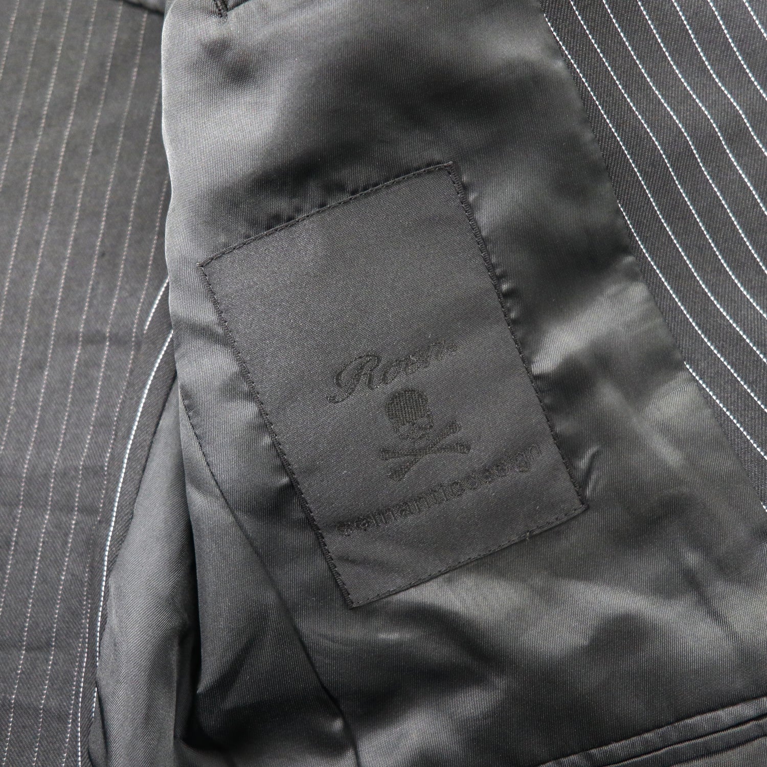 Roen x Semantic Design 2B Suit Setup S Black Striped Polyester 