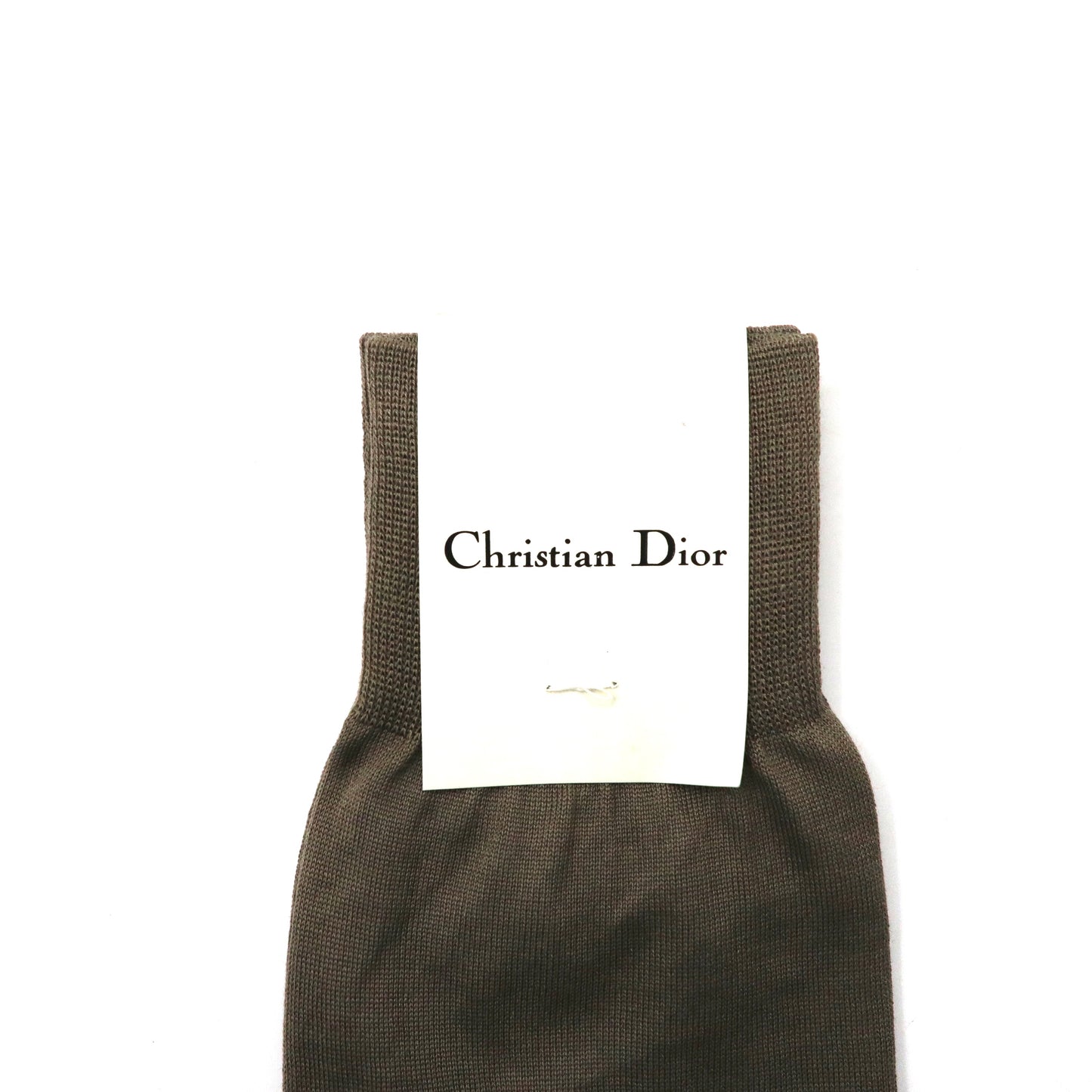 Christian Dior 靴下 ベージュ コットン ワンポイントロゴ刺繍 日本製 未使用品