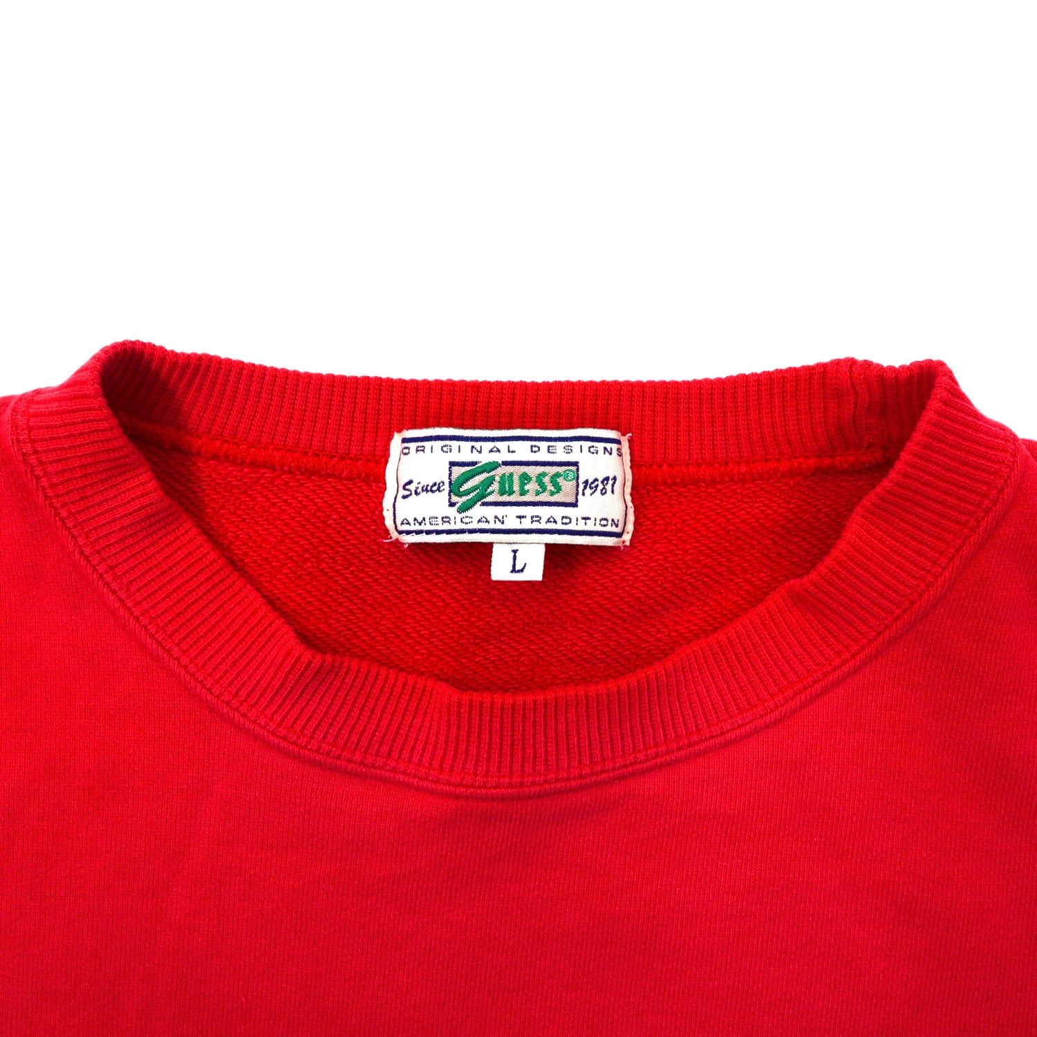 GUESS Crewneck Sweatshirt L Red Cotton 90s Made in Japan – 日本然