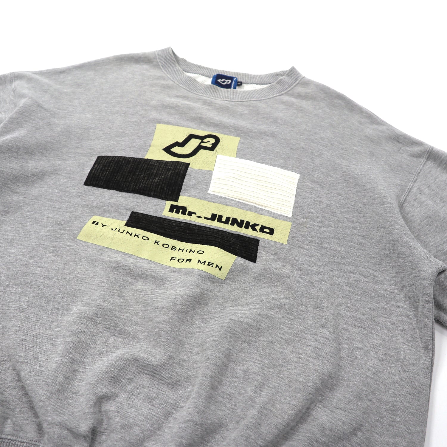 J2 Mr. JUNKO CREWNECK SWEATSHIRT L Gray Cotton Logo Embroidery 90s – 日本然リトテ