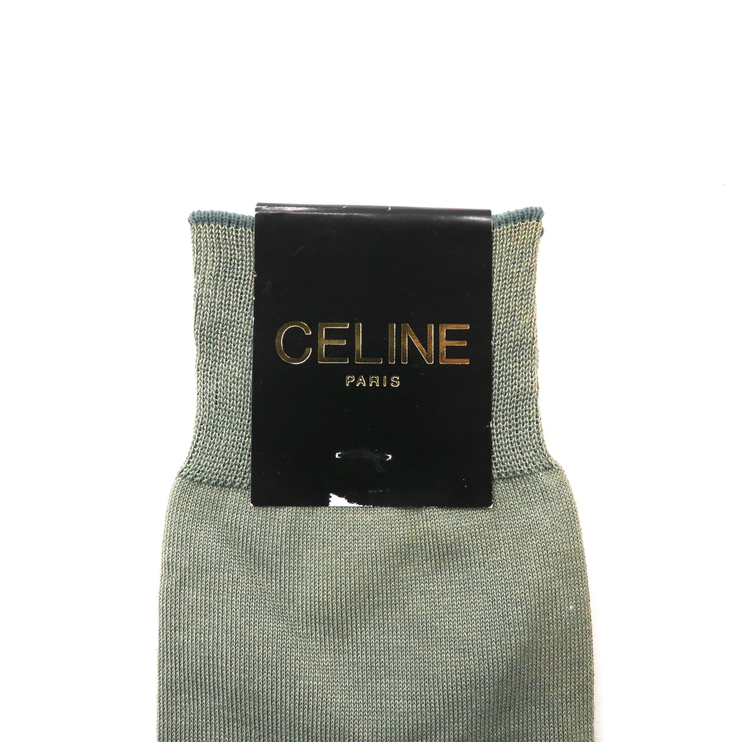 CELINE 靴下 25cm グレー コットン ワンポイントロゴ刺繍 日本製 未使用品