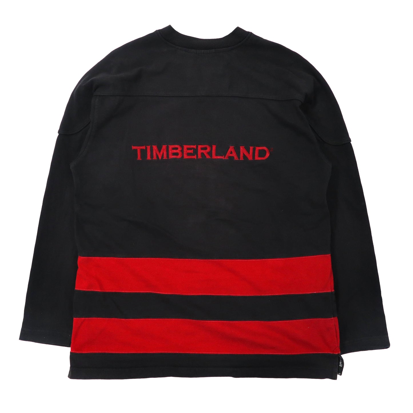 Timberland ビッグサイズ レースアップスウェット M ブラック ロゴ刺繍 90年代