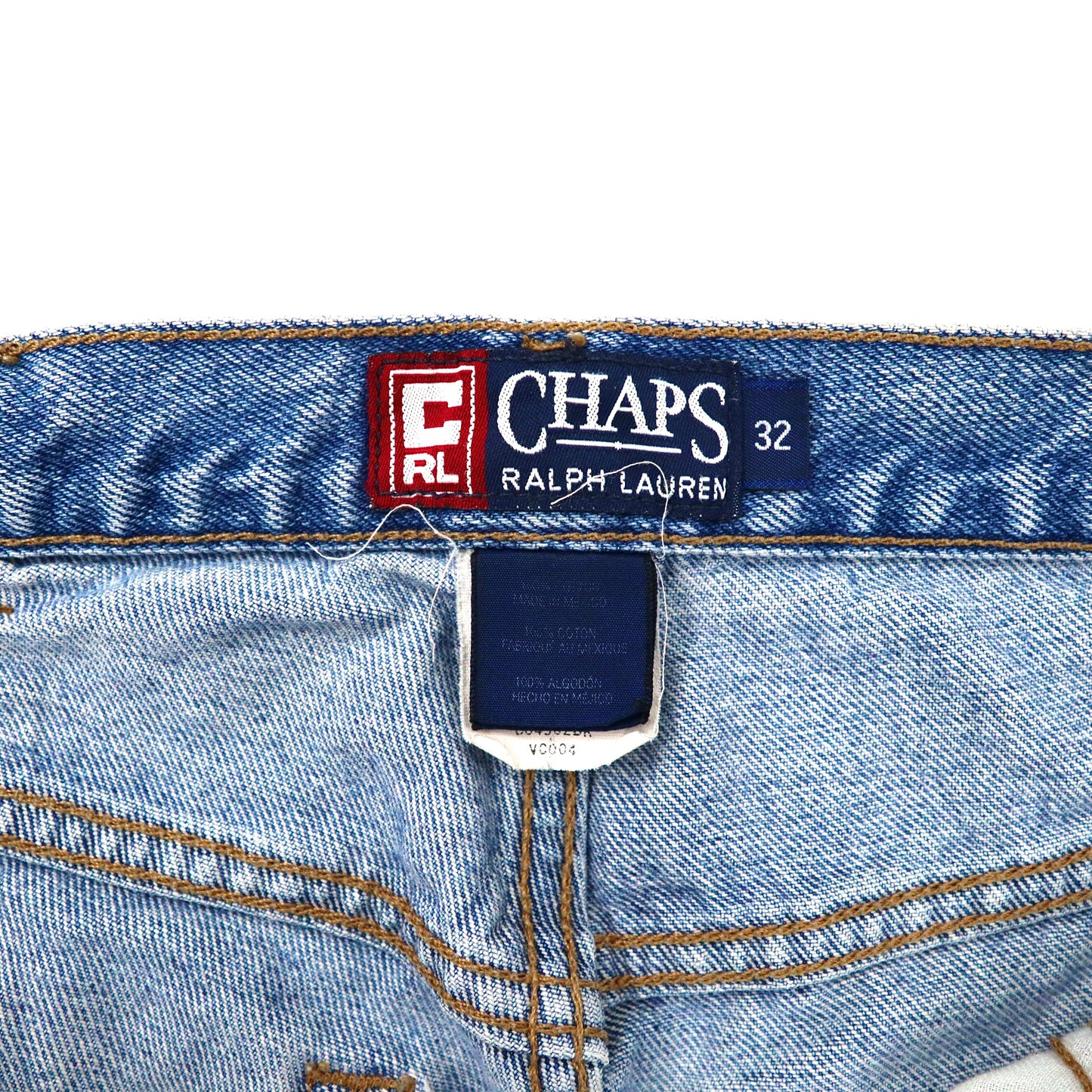 CHAPS RALPH LAUREN ハーフデニムパンツ 32 ブルー メキシコ製