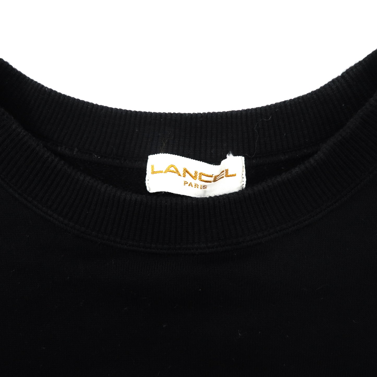 LANCEL クルーネックスウェット L ブラック コットン ロゴ刺繍 ビッグサイズ 90年代 日本製