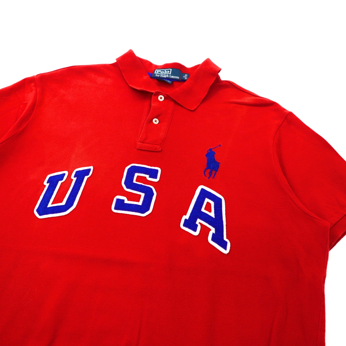 Polo by Ralph Lauren ポロシャツ XL レッド USA ナンバリング ビッグポニー刺繍