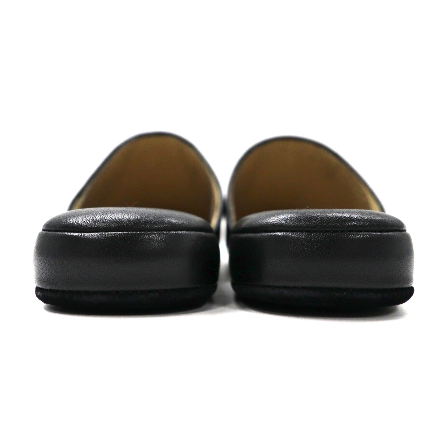 Yves Saint Laurent Room Shoes Slippers US8 Black Leather YSL Logo