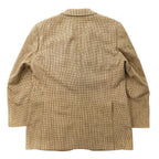 BURBERRY 2B Tailored Jacket 180 AB7 Beige Houndstooth Wool Silk Blend Made in Japan