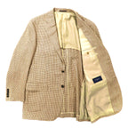 BURBERRY 2B Tailored Jacket 180 AB7 Beige Houndstooth Wool Silk Blend Made in Japan