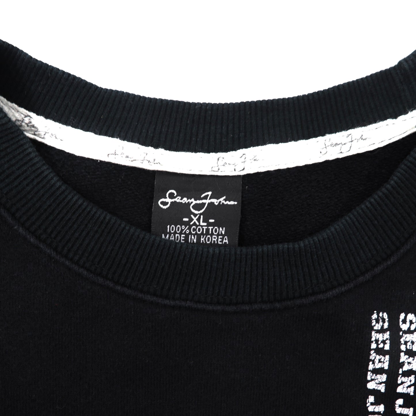 Sean John Big Size Sweatshirt XL Black Cotton Logo 90s – 日本然リトテ