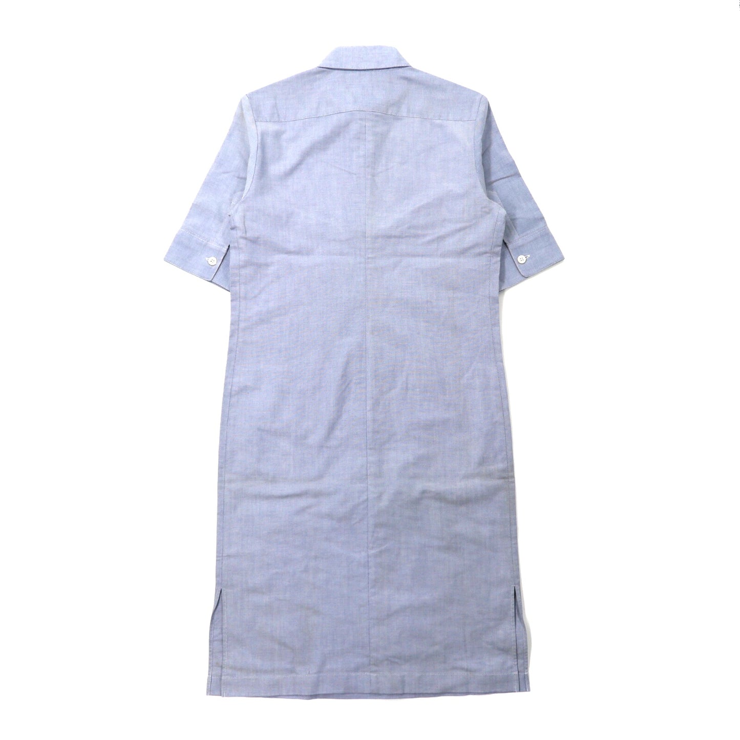 A.P.C. Short Sleeve Shirt Dress 38 Blue Oxford France