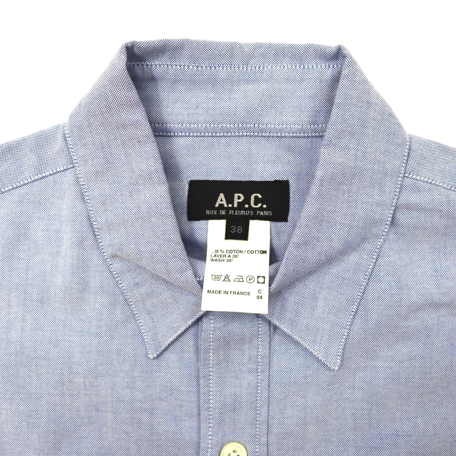A.P.C. Short Sleeve Shirt Dress 38 Blue Oxford France – 日本然リトテ