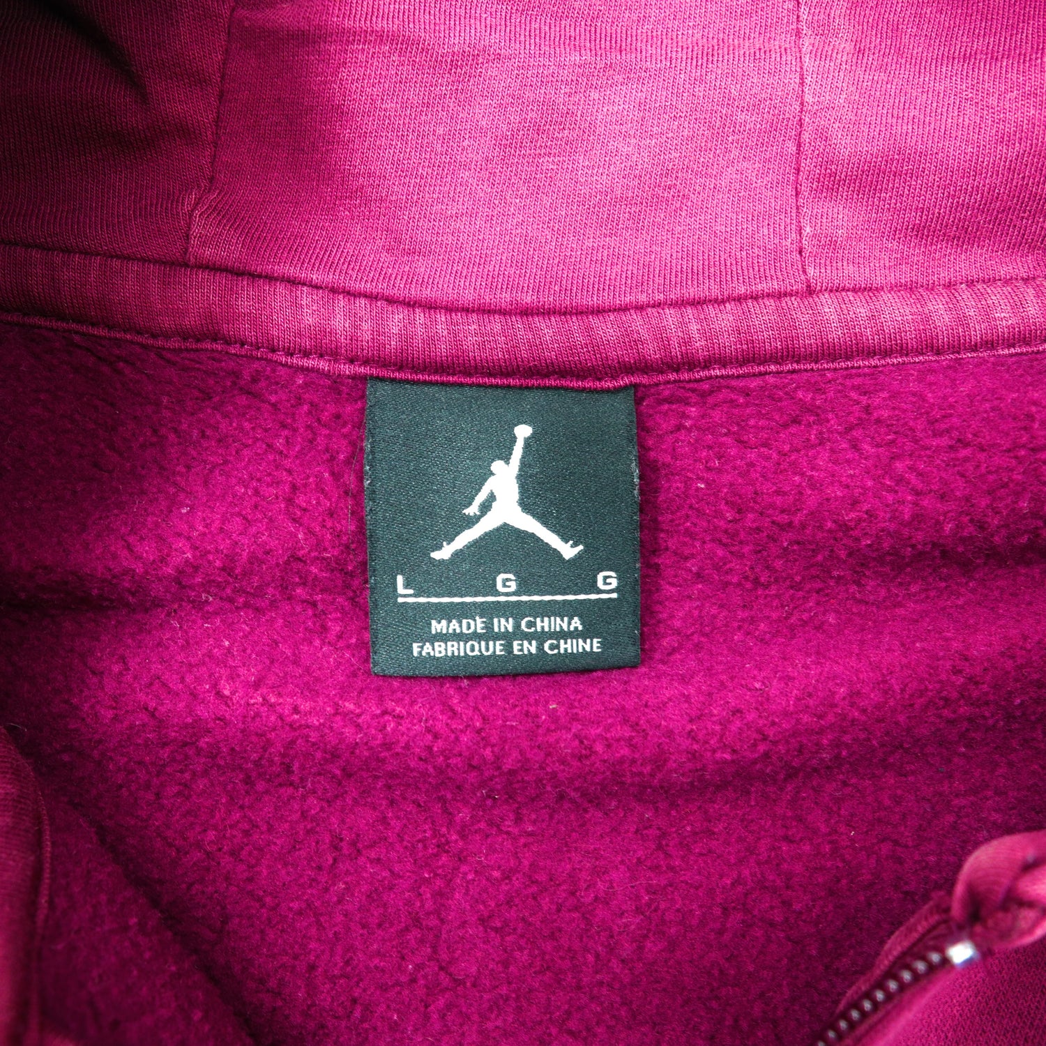 JORDAN BRAND (NIKE) ZIP UP HOODIE L Purple Cotton Brushed Lining