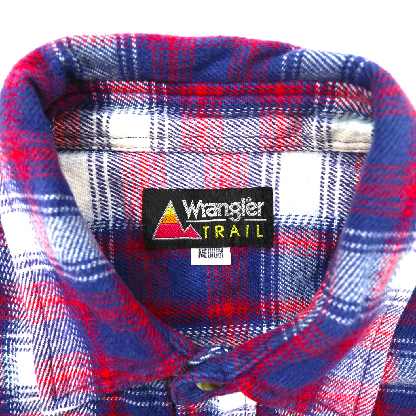 Wrangler TRAIL フランネルワークシャツ M ブルー チェック コットン 90年代