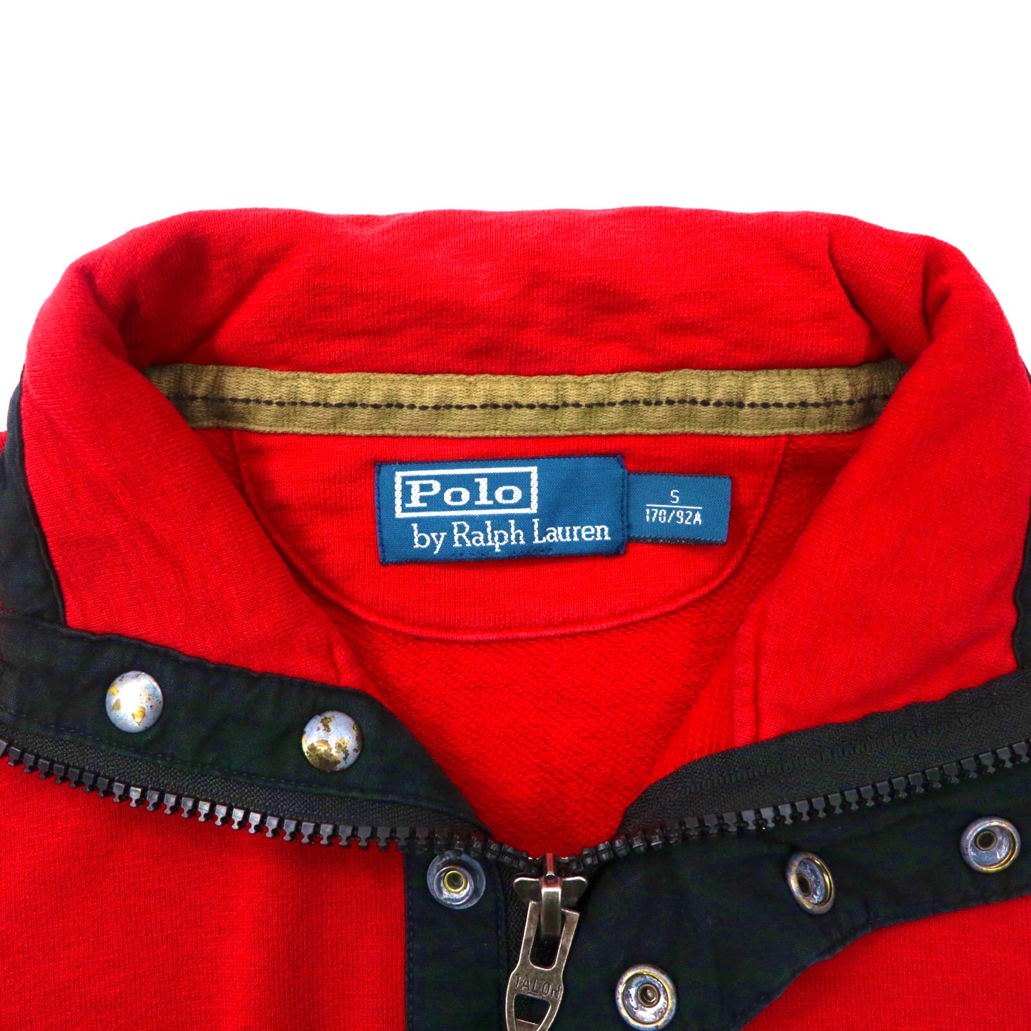 Polo by Ralph Lauren Half Zip Sweatshirt S Red Cotton Talon Zip