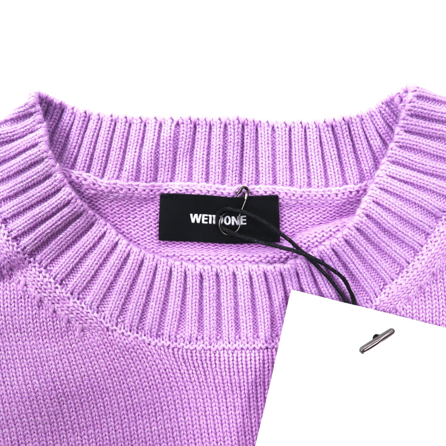 WE11DONE Sweater L Purple Printed Knit Sweater Unused RARE MARKET