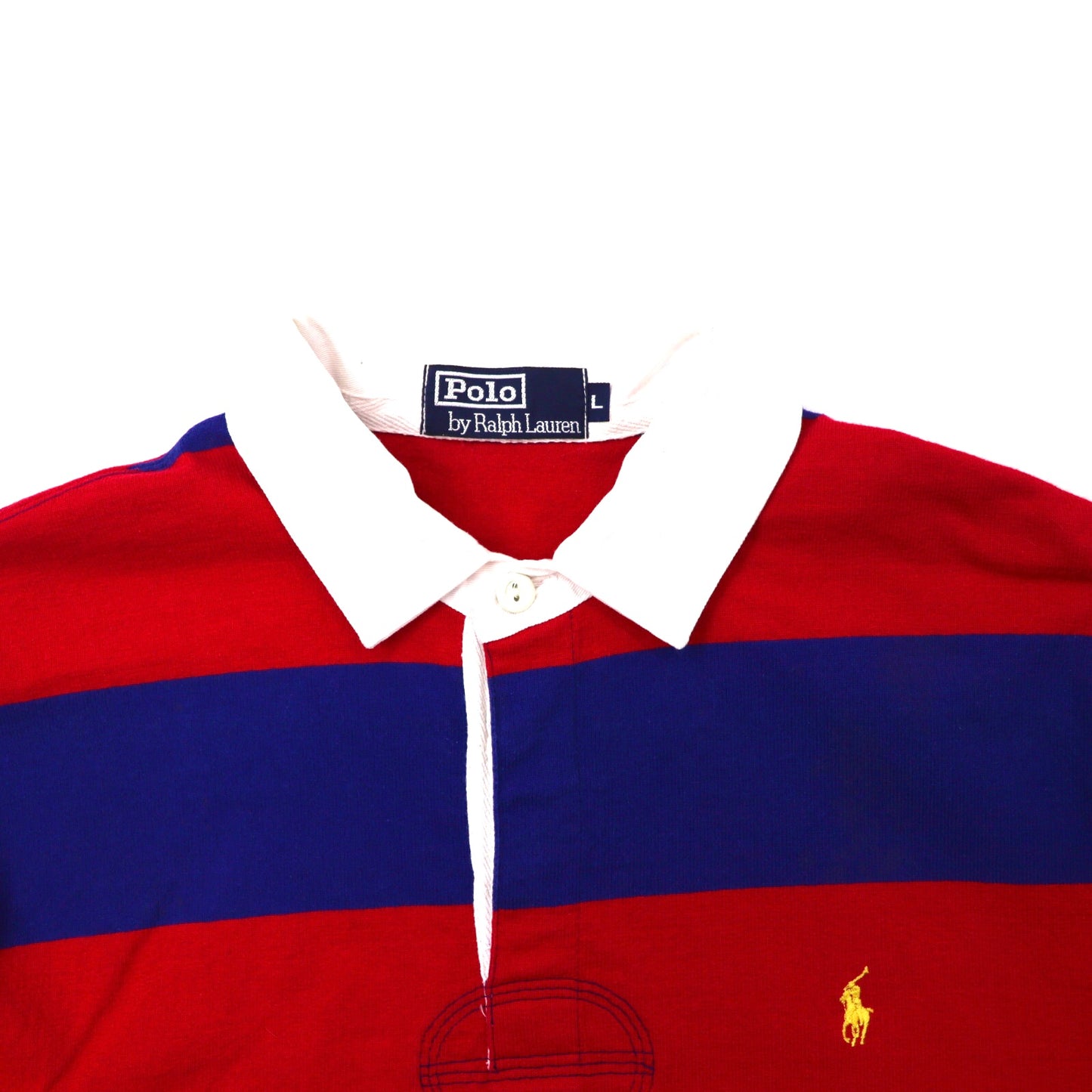 POLO BY RALPH LAUREN ラガーシャツ L ボーダー レッド ブルー コットン