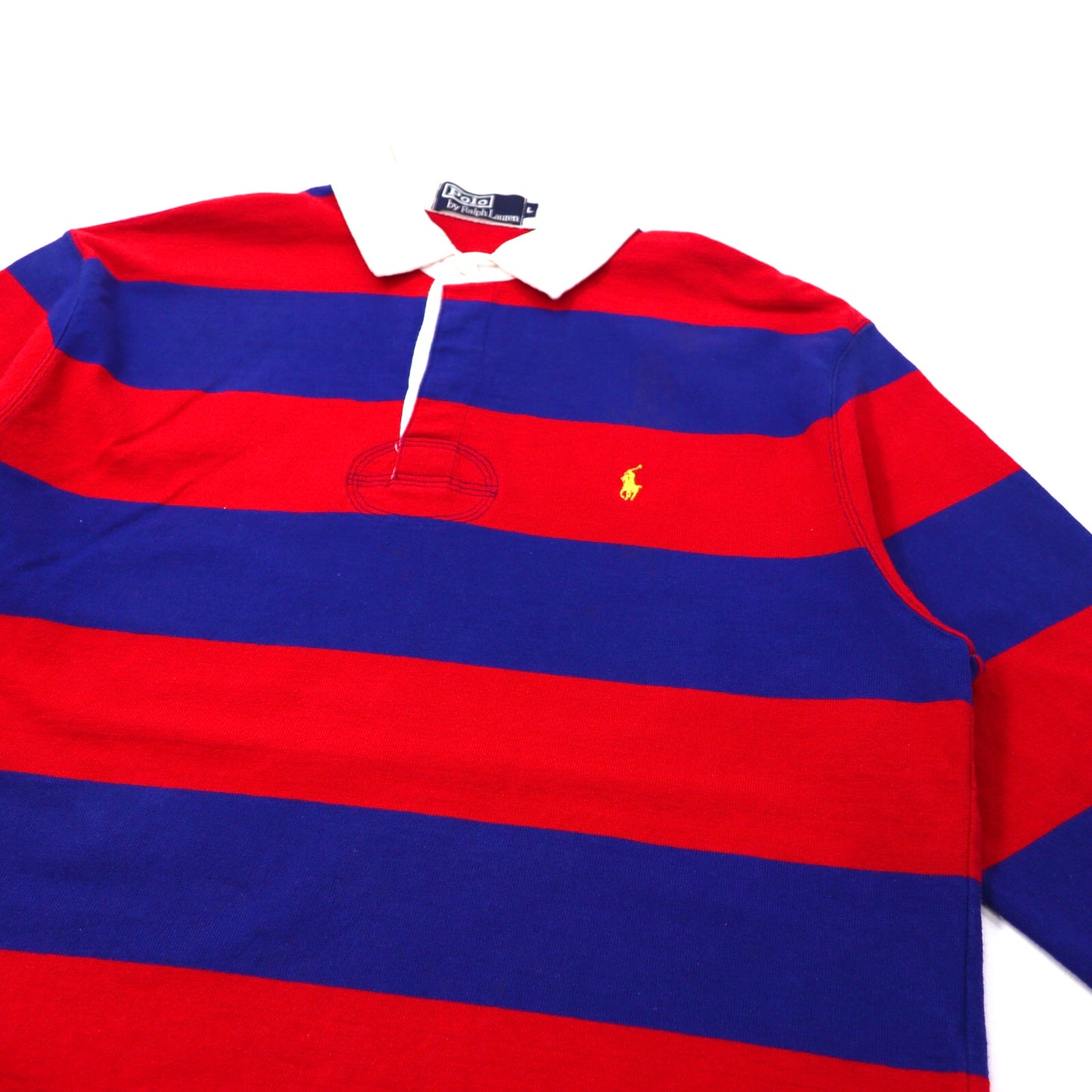 POLO BY RALPH LAUREN ラガーシャツ L ボーダー レッド ブルー コットン