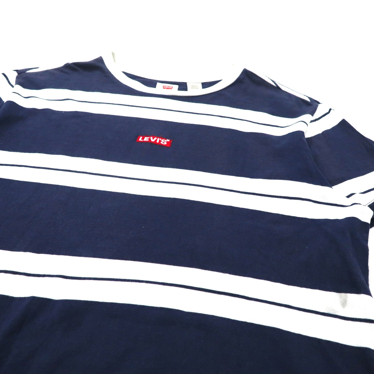 Levi's ビッグサイズTシャツ XL ネイビー ボーダー コットン ボックスロゴ
