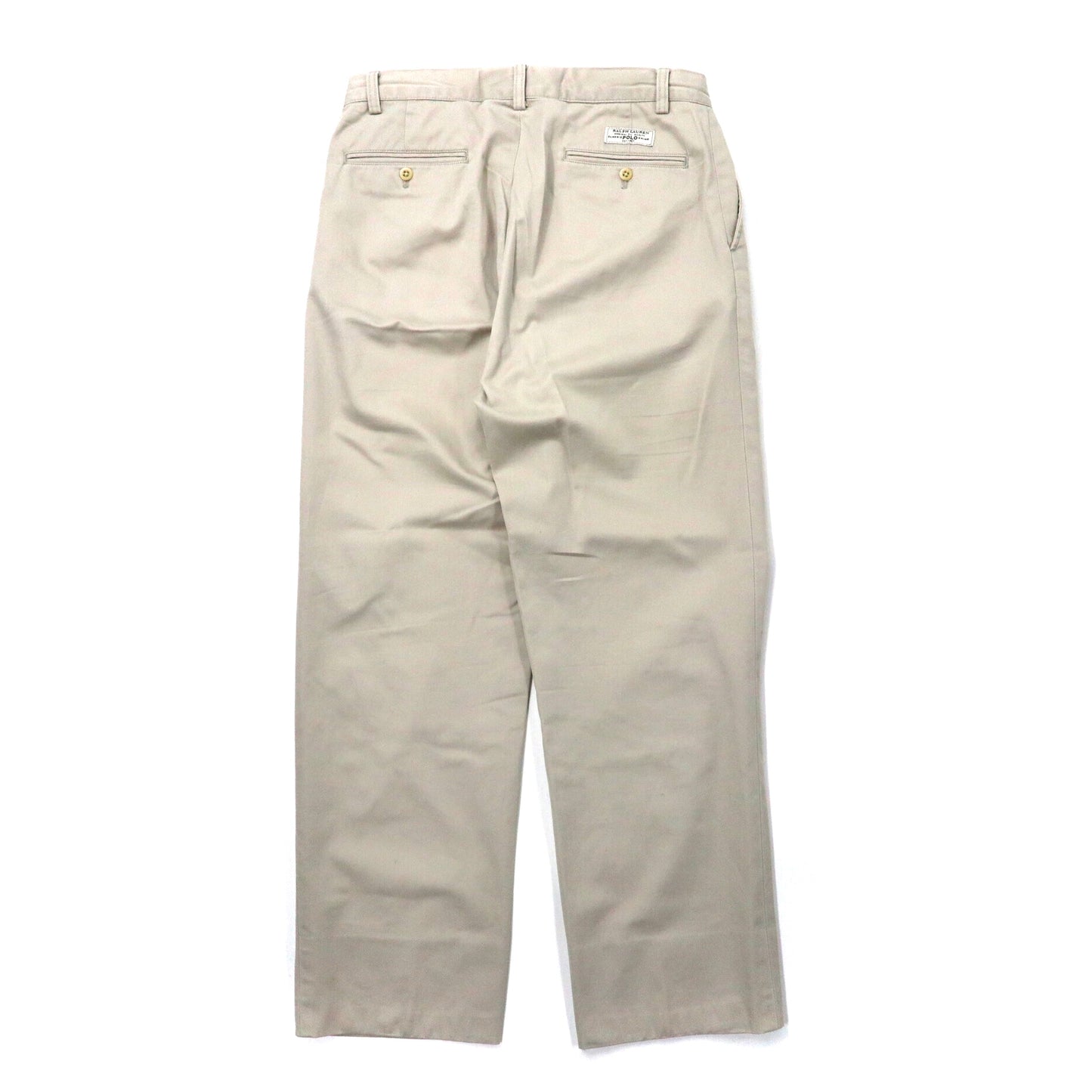 Polo by Ralph Lauren 2タック チノパンツ 32 ベージュ コットン CLASSIC POLO CHINO スリランカ製