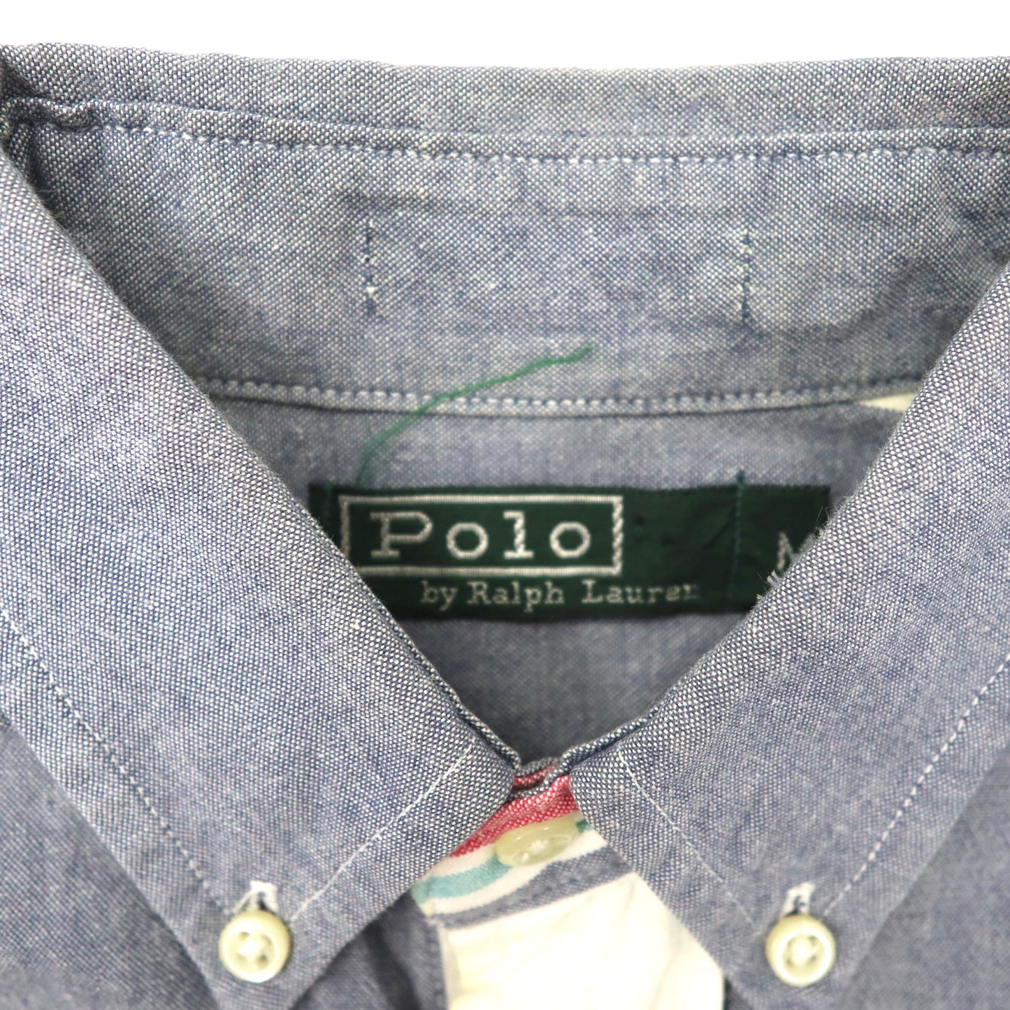 Polo by Ralph Lauren 半袖ボタンダウンシャツ M マルチストライプ コットン スモールポニー刺繍