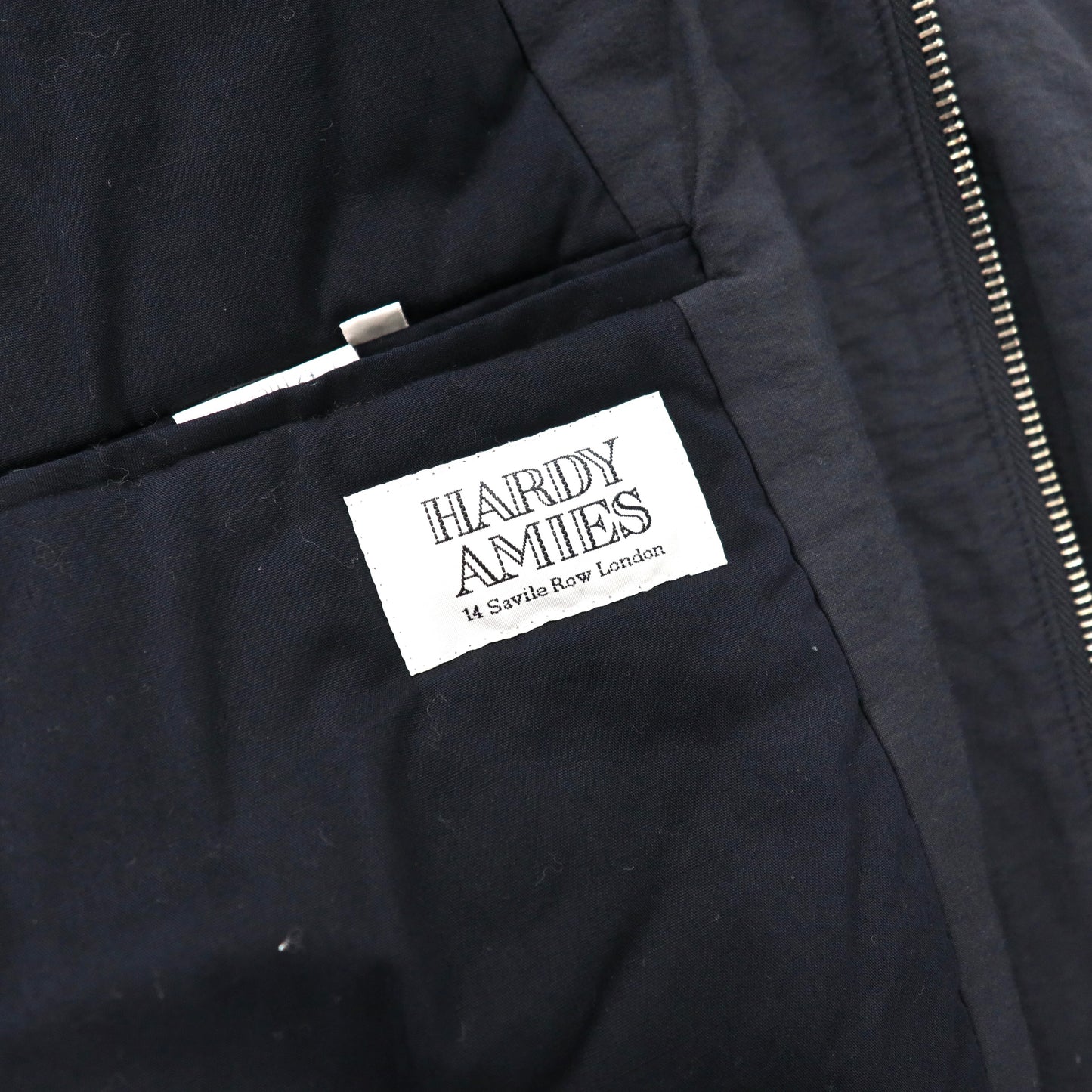HARDY AMIES ボンバージャケット M ブラック コットン フード収納式 襟着脱式 90年代 日本製