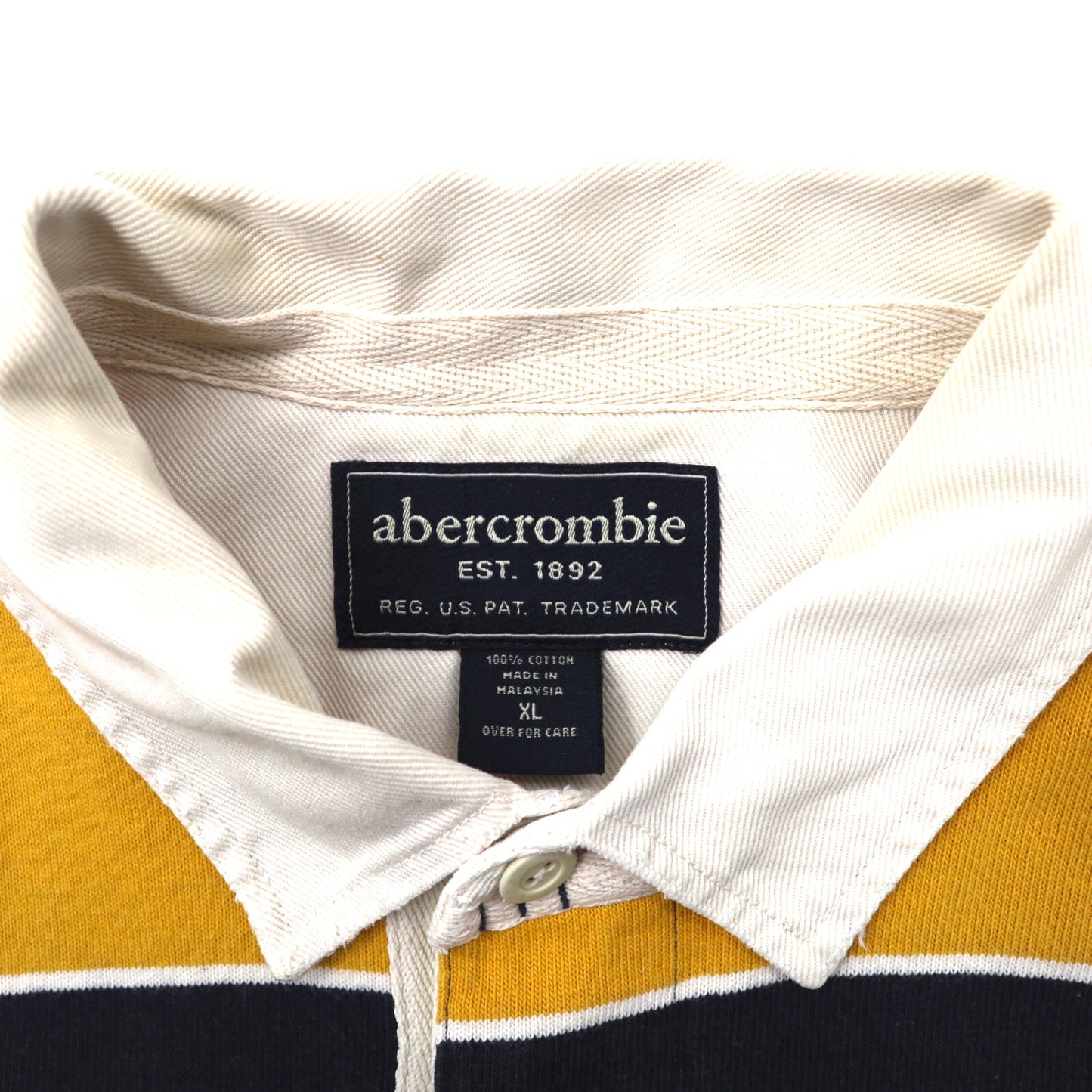 ABERCROMBIE ラガーシャツ XL イエロー ボーダー