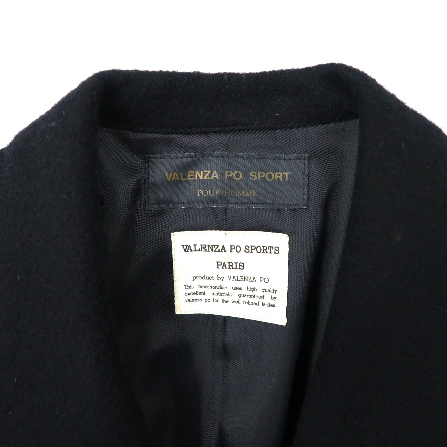 VALENZA PO SPORT Double Blest Tailored Jacket M Black Wool Gold 