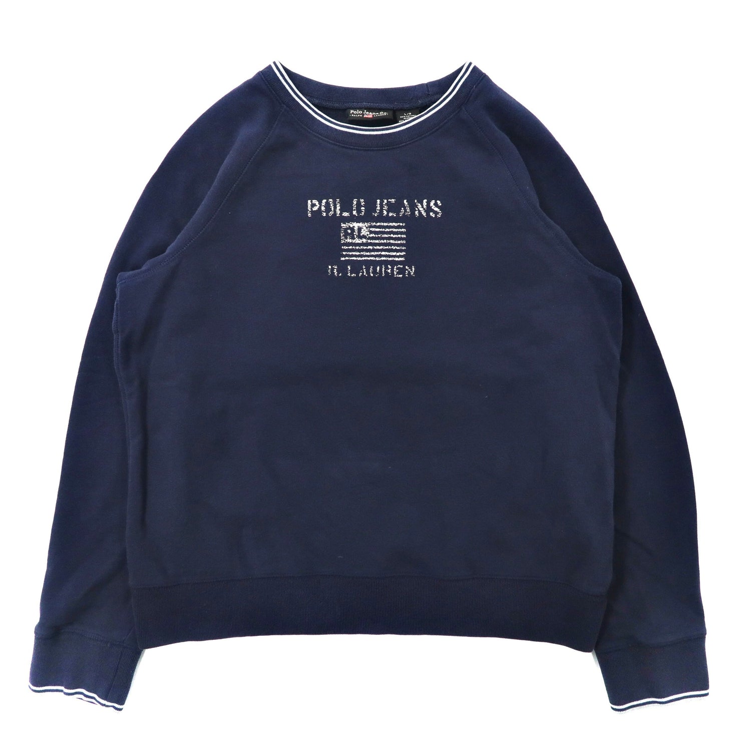 Polo Jeans Co. RALPH LAUREN リブライン ロゴプリント スウェット L