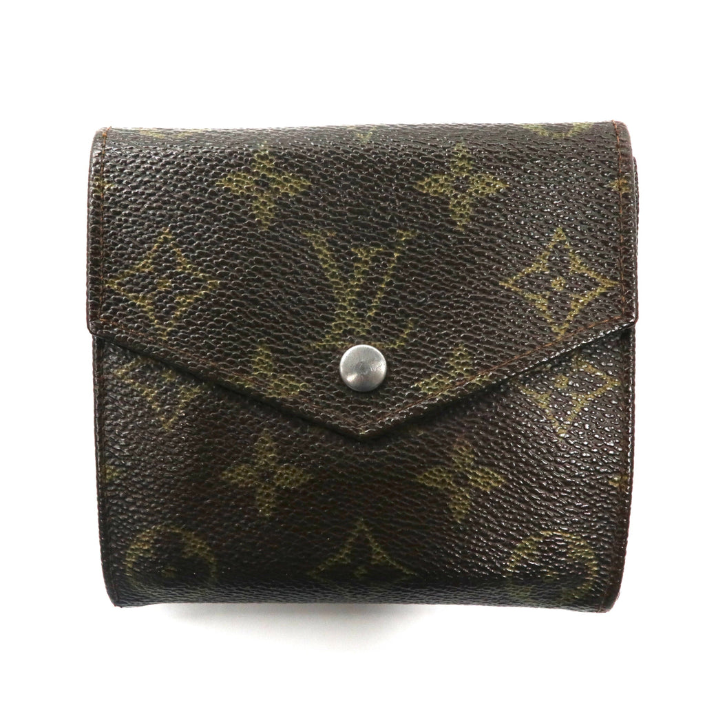 日本然リトテ-古着オンライン-LOUIS VUITTON Wホック 財布 ブラウン モノグラム ポルトモネ ビエ M61660 フランス製 ヴィンテージ-LOUIS VUITTON W Hook Wallet Brown MONOGRAM Porto Monvier M61660 France MADE Vintage