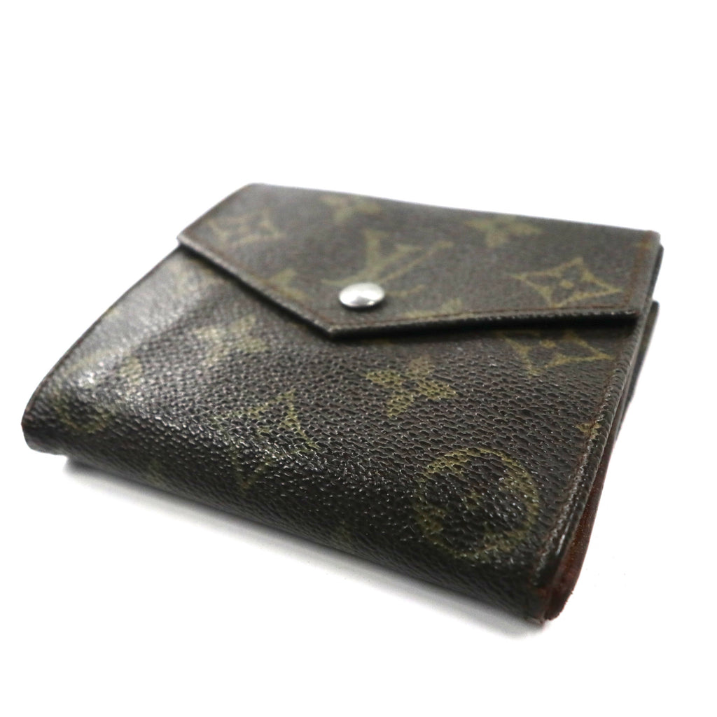 LOUIS VUITTON W Hook Wallet Brown Monogram Portomone Bier M61660 Made in France Vintage