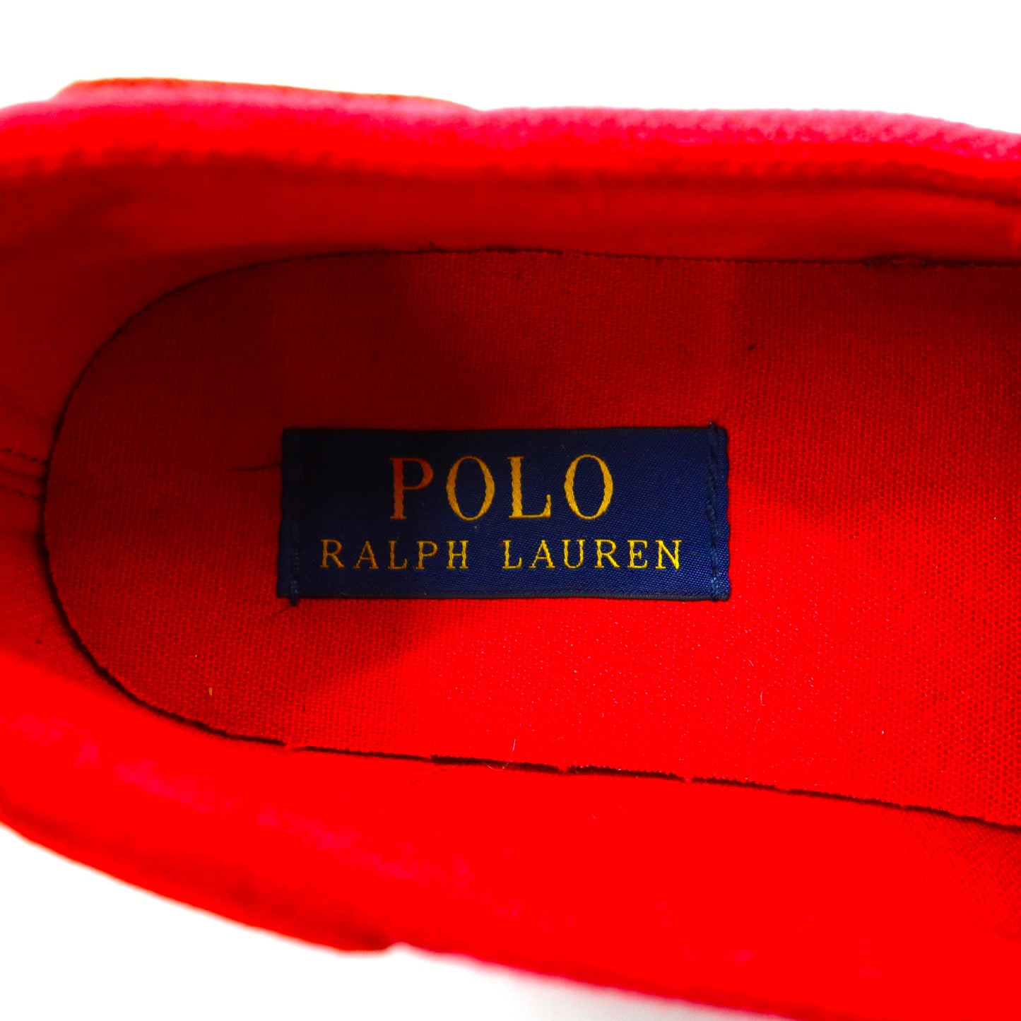 POLO RALPH LAUREN スニーカー デッキシューズ 26.5cm レッド キャンバス Lander P Boat Shoes