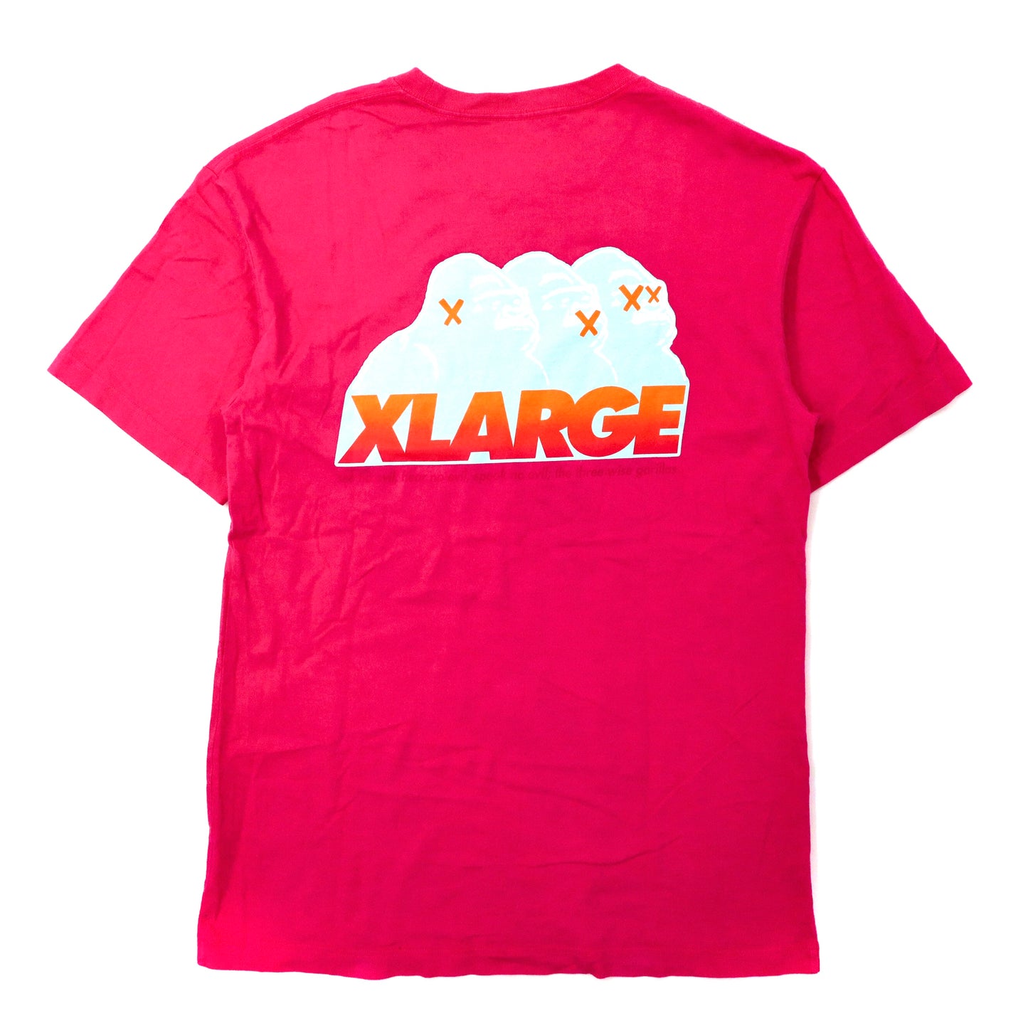X-LARGE ビッグサイズ ロゴプリントTシャツ L ピンク コットン バック ...