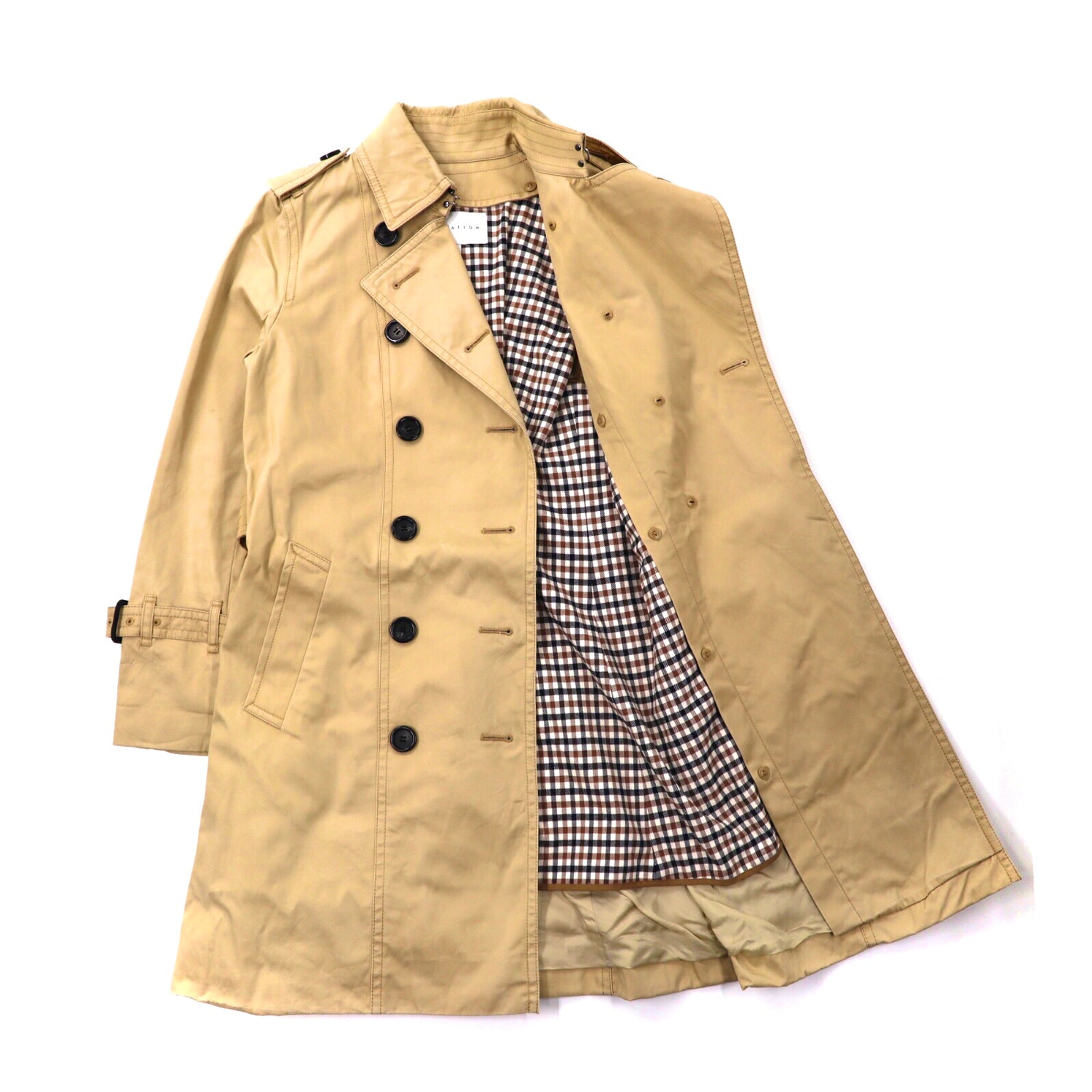 ESTNATION COAT 36 Beige CHECKED Liner Detached type 61-109-01