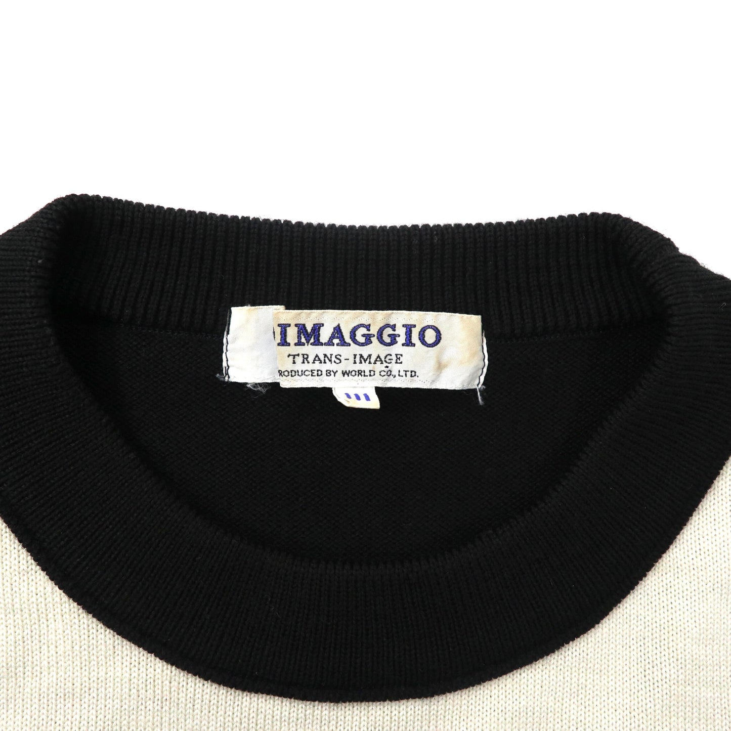 IMAGGIO レトロニット セーター 3 ブラック ボーダー アクリル 90年代 日本製
