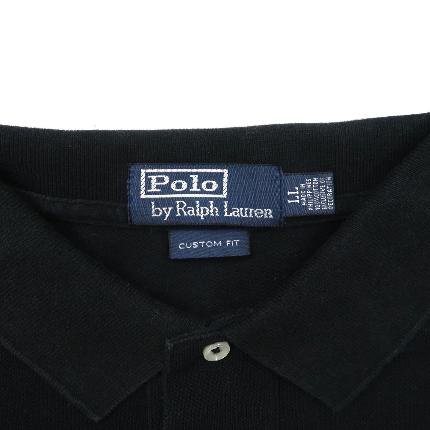 Polo by Ralph Lauren ビッグサイズポロシャツ LL ブラック コットン ビッグポニー刺繍 ナンバリング