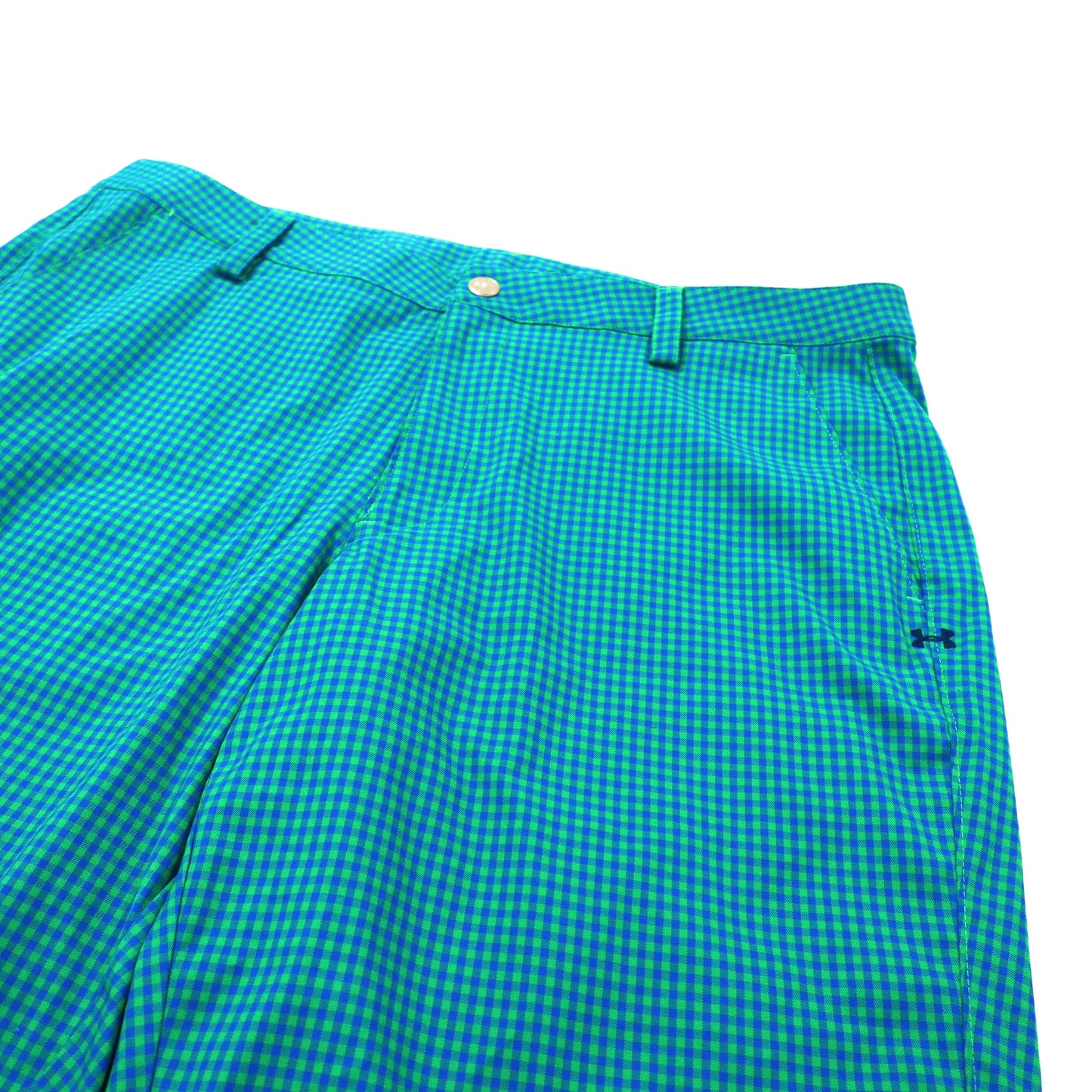 UNDER ARMOUR ゴルフドレスショートパンツ 38 グリーン チェック  Golf Dress Shorts 1242764