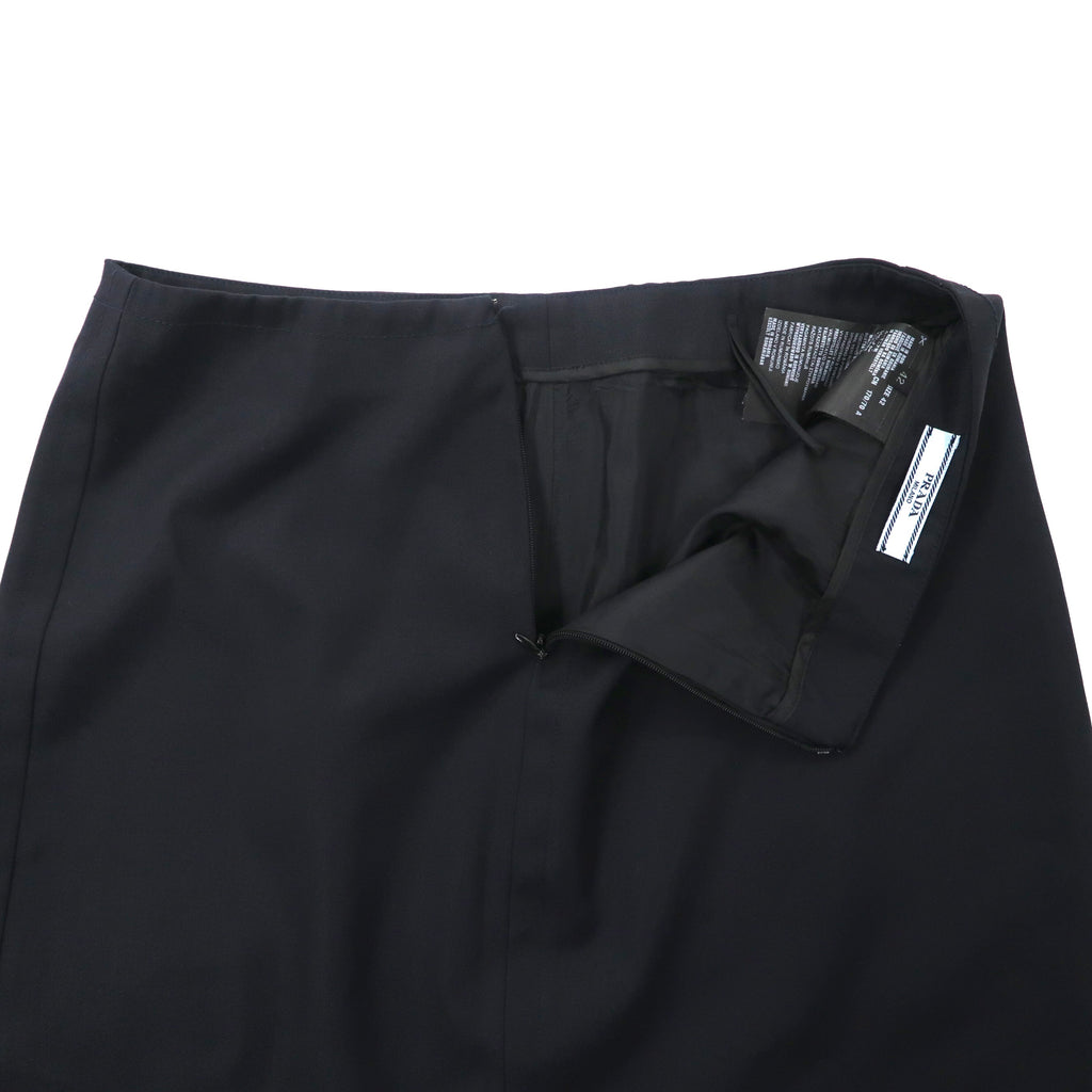 PRADA タイトスカート 42 ネイビー ウール シルク混 ルーマニア製