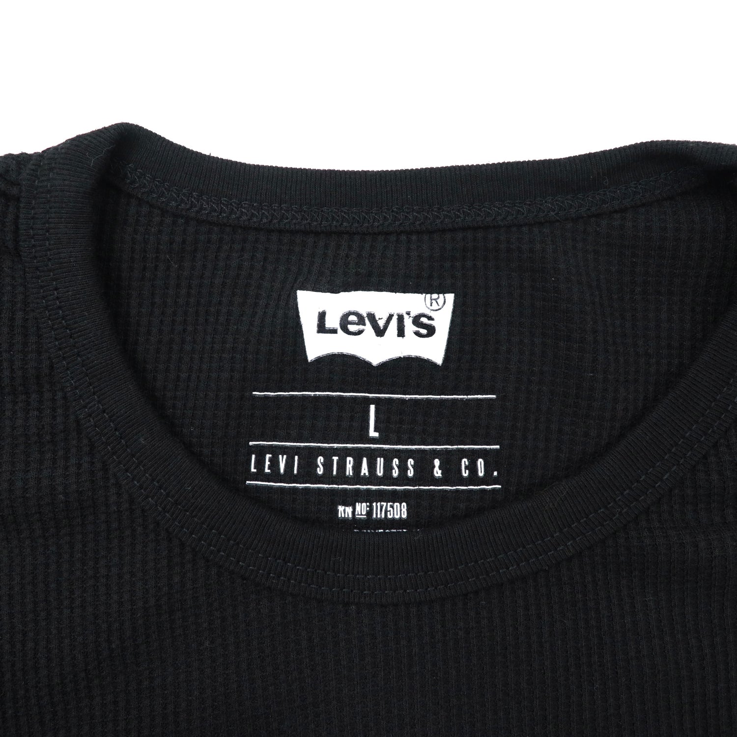 Levi's サーマルロングスリーブTシャツ L ブラック コットン フロント